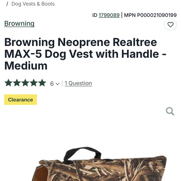 Browning Camo Dog Jacket with Black Accents - Picture 6 of 7